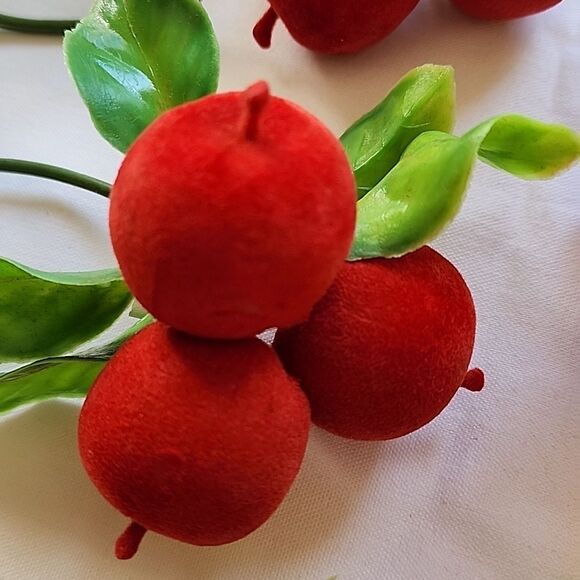 Vintage 70's Felted Fruit Decorating Picks - Picture 3 of 11